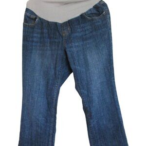 American Star Maternity Pull On Jeans Womens‎ Size XL Blue Denim Elastic Pockets
